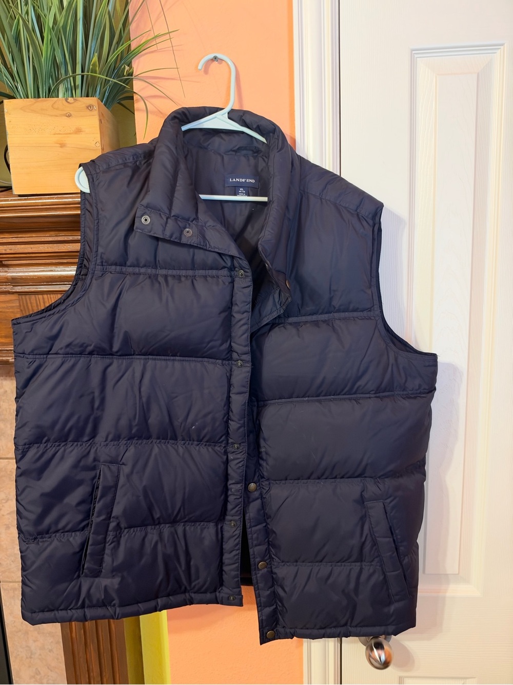 Lands' End Men's Dark Navy Quilted Puffer Vest